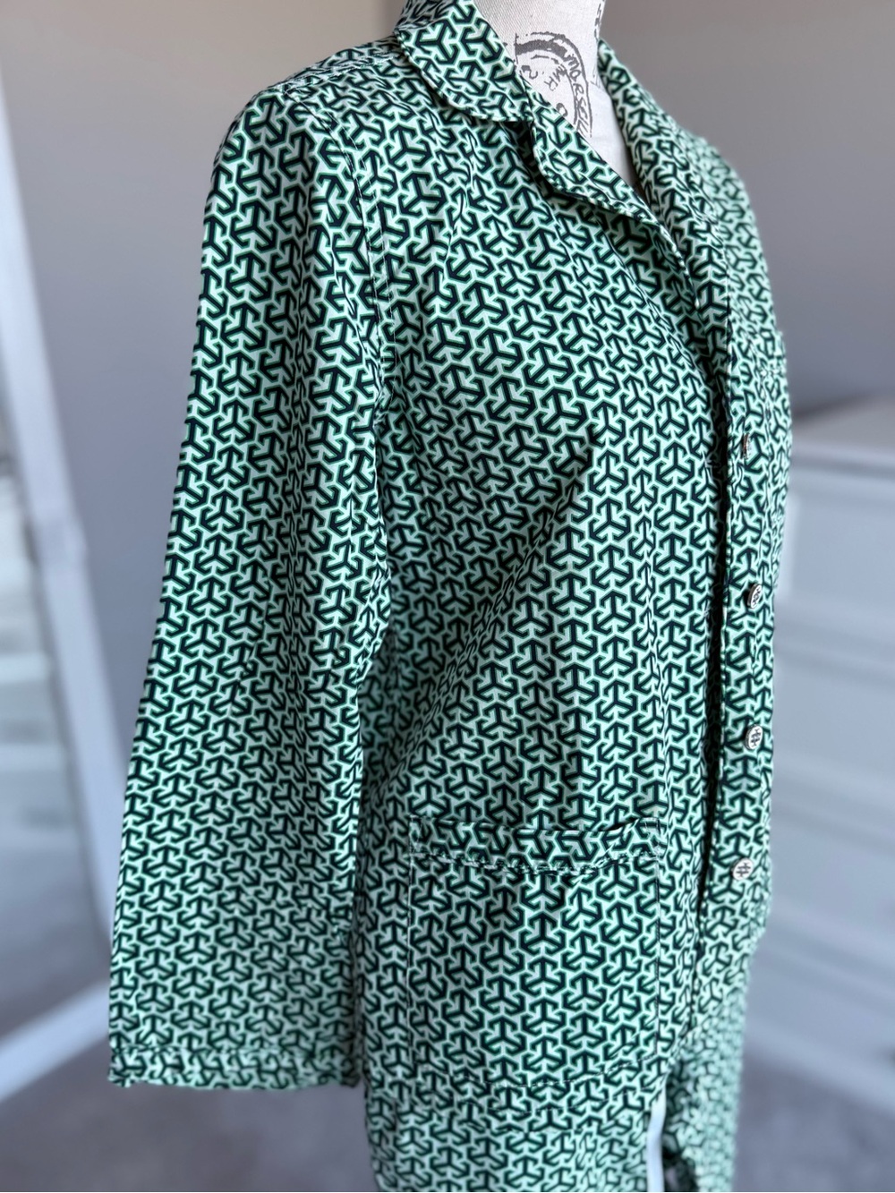 Tory Burch Printed Cotton Pajama Set XS Matching Bag - Picture 9 of 12